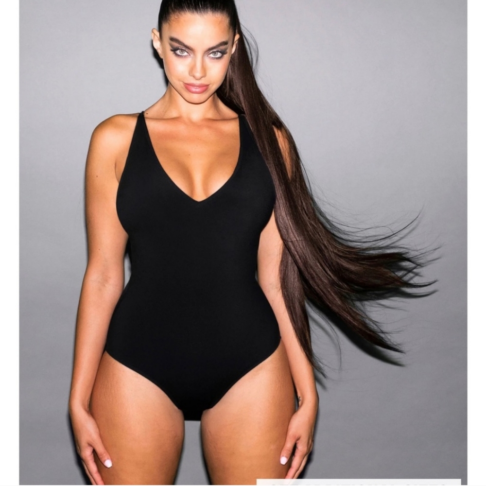 TA3 Sleek Black Plungey Swimsuit